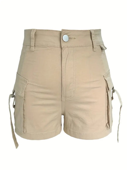 Y2k Cargo Shorts With Pockets Summer Low Waisted Sporty Joggers Retro Fashion Streetwear Harajuku Khaki Basic Shorts