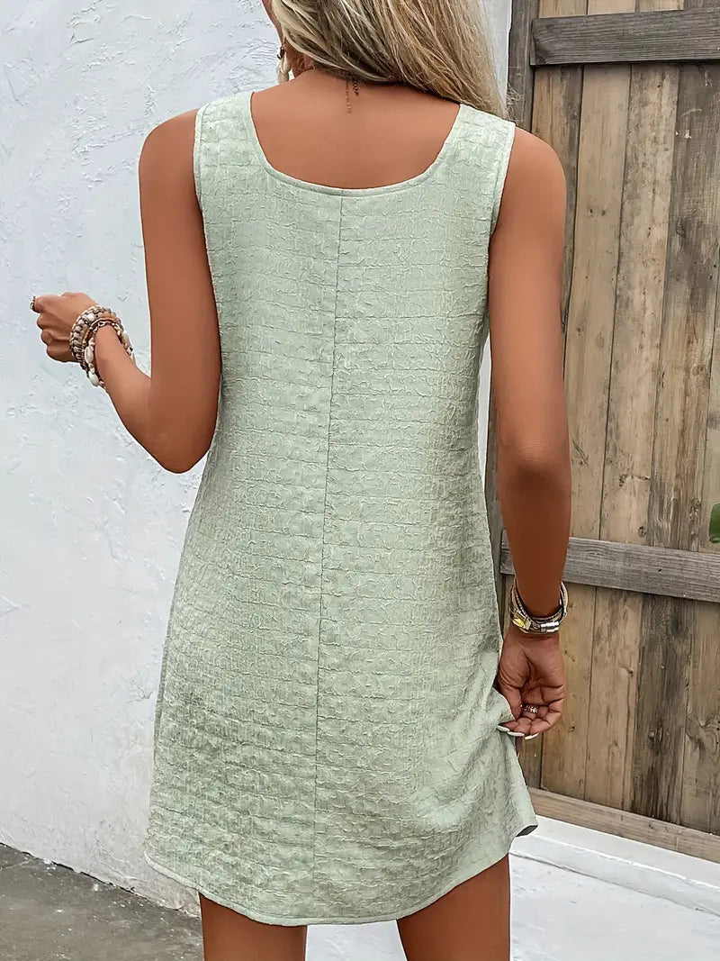 Loose Mini Tank Dress, Sleeveless Casual Dress For Summer & Spring, Women's Clothing