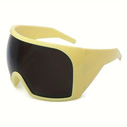 Lunettes de soleil surdimensionnées enveloppantes pour femmes et hommes, lunettes de sport une pièce Y2K pour cyclisme, pêche, fête Rave 