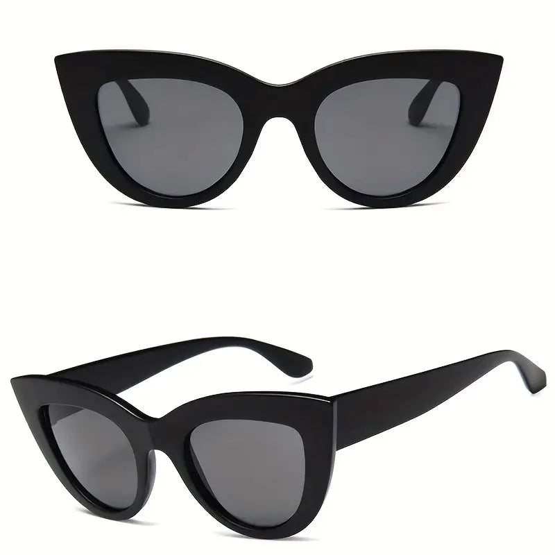 Oversized Black Cat Eye Sunglasses Stylish Vintage Sunshade Eyeglasses Women Trendy Golf Eyewear