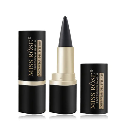 MISS ROSE Waterproof Black Gel Eyeliner: Quick-Dry, Matte Finish, Smudge-Proof, Homeopathic Formula for Daily & Stage Makeup