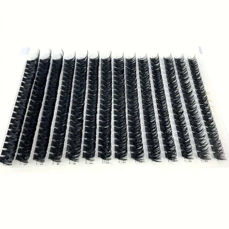 80D Faux Mink Eyelashes 280 Cluster 0.07mm D Curled 9-16mm Mixed Natural Eyelash Extension 3D Russian Strip Personal Eyelash Makeup Tool