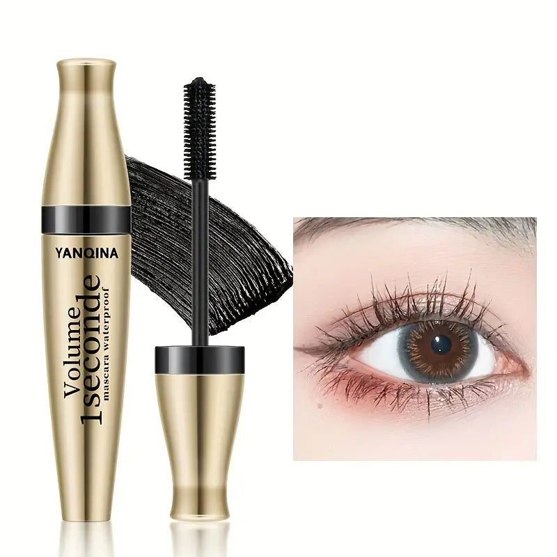 Mascara imperméable à effet épaississant et recourbé - Tête de brosse en silicone pour des cils longue durée 