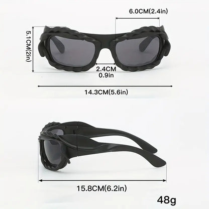 Y2K Irregular Wrap Around Sunglasses For Women Men Cyberpunk Mirrored Fashion Sun Shades For Cycling Beach Party