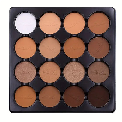 16-Color Contouring Powder Palette, Matte & Waterproof, Universally Flattering & Sulfate Free, Boosts Coverage with Delicate Texture for All Skin Types