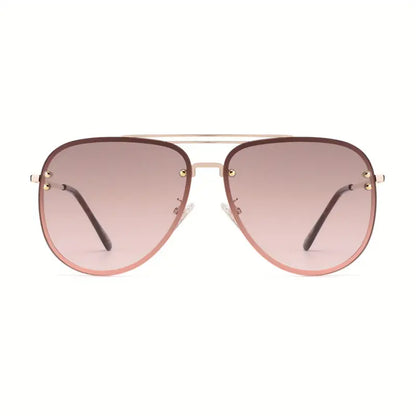 OUWEN Oversized Aviator Sunglasses For Women, Trendy Golden Frame Gradient Lens Sun Glasses 65mm 87247E