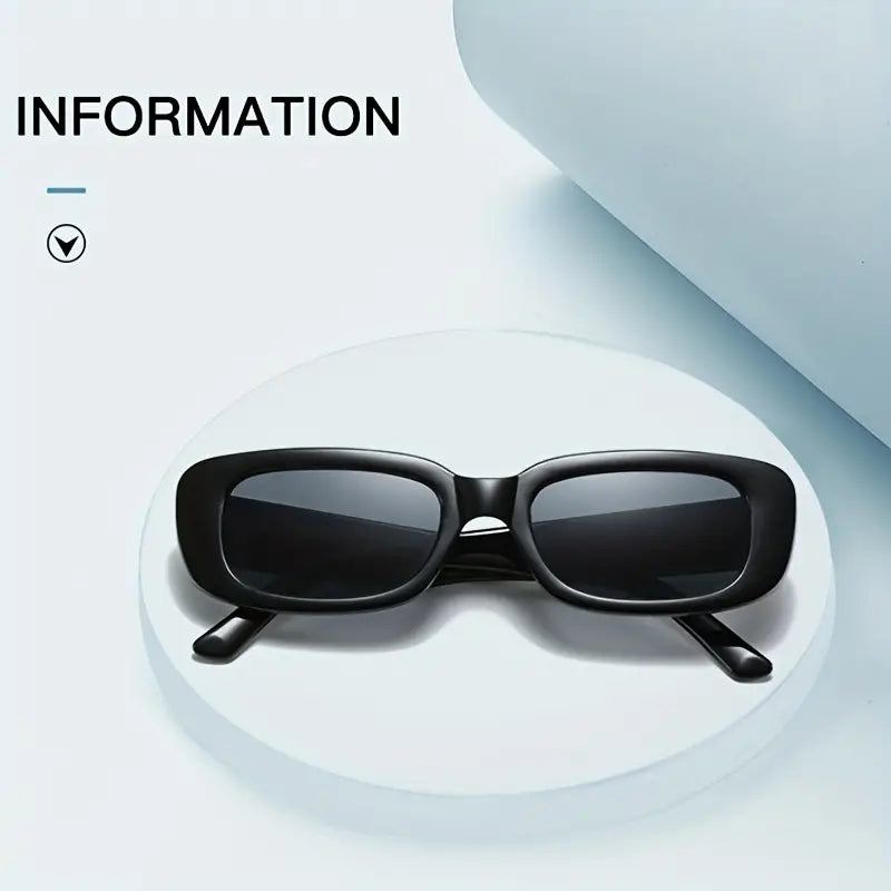 Small Frame Rectangular Sunglasses Black Simple Casual Women Sunshade Eyeglasses Hiking Driving Eyewear