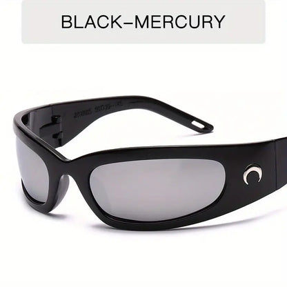 Wrap Around Sunglasses For Women Men Y2K Oval Frame Glasses Sports Cycling Eyewear UV400