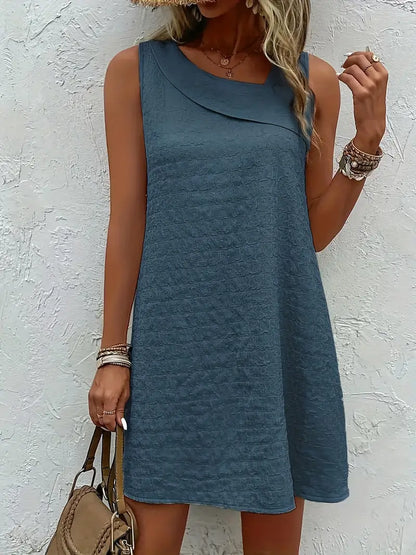 Loose Mini Tank Dress, Sleeveless Casual Dress For Summer & Spring, Women's Clothing