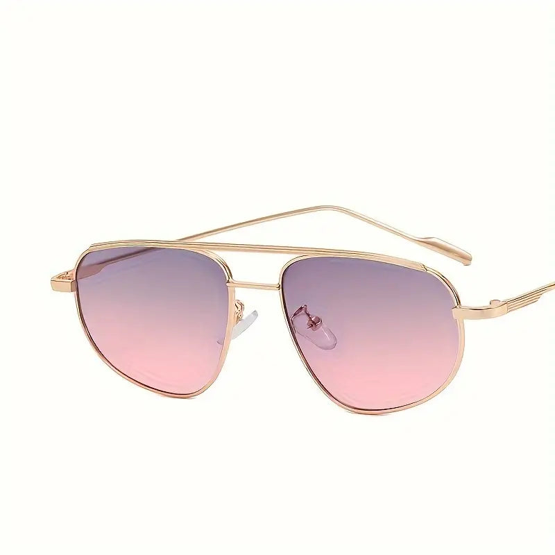 Double Bridge Aviator Sunglasses For Women Men Casual Gradient Fashion Sun Shades For Driving Beach Travel