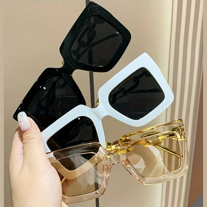 3pcs Large Square Fashion Sunglasses For Women Men Summer Candy Color Sun Shades For Party Beach Travel