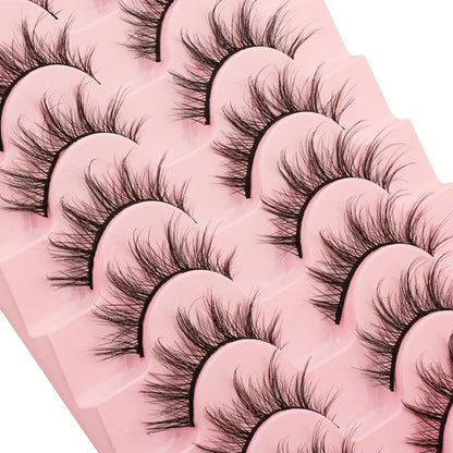 7/10 Pairs False Eyelashes Cat Eyes Super Fluffy Faux Mink Eyelashes Dramatic Long Thick Eyelashes Makeup Tools Eyelashes Extension For Daily Party Wear