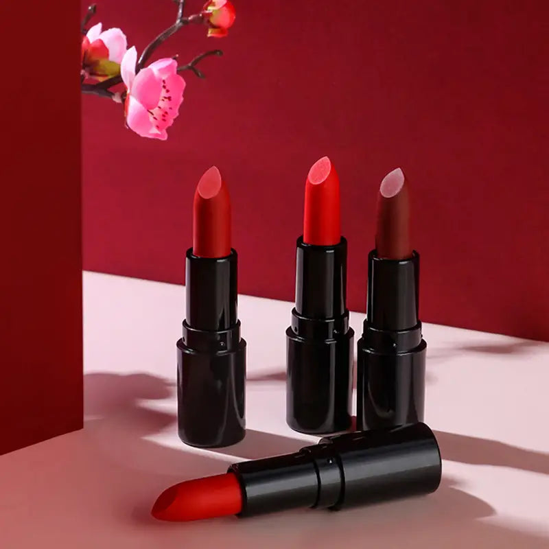 4-Piece Velvet Misty Lipstick Set: Water-Resistant, Long-Lasting, Moisturizing, Smudge-Proof & Volumizing - Perfect Valentine's Gift for Adults!