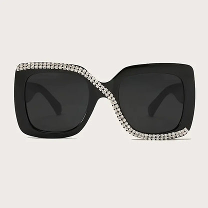 Special Design Color With Crystals Big Frame Rhinestone Bling Trendy Fashionable Sunglasses