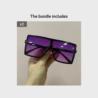 Oversized Square Frame Fashion Sunglasses For Women Men Y2K Solid Glasses Casual Photo Prop For Party Beach