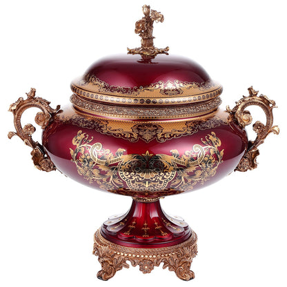 Urn Bronze Ruby Red Gold