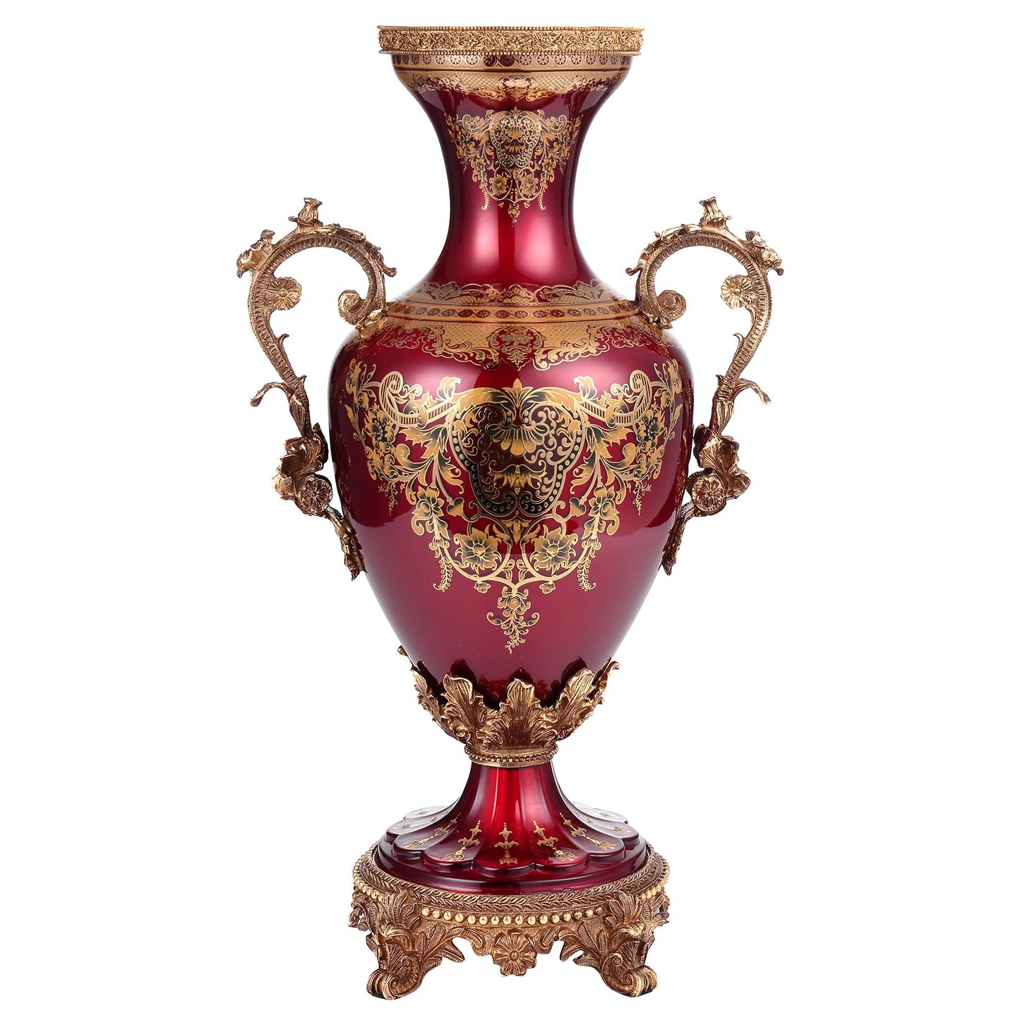 Vase Bronze Ruby Red Gold