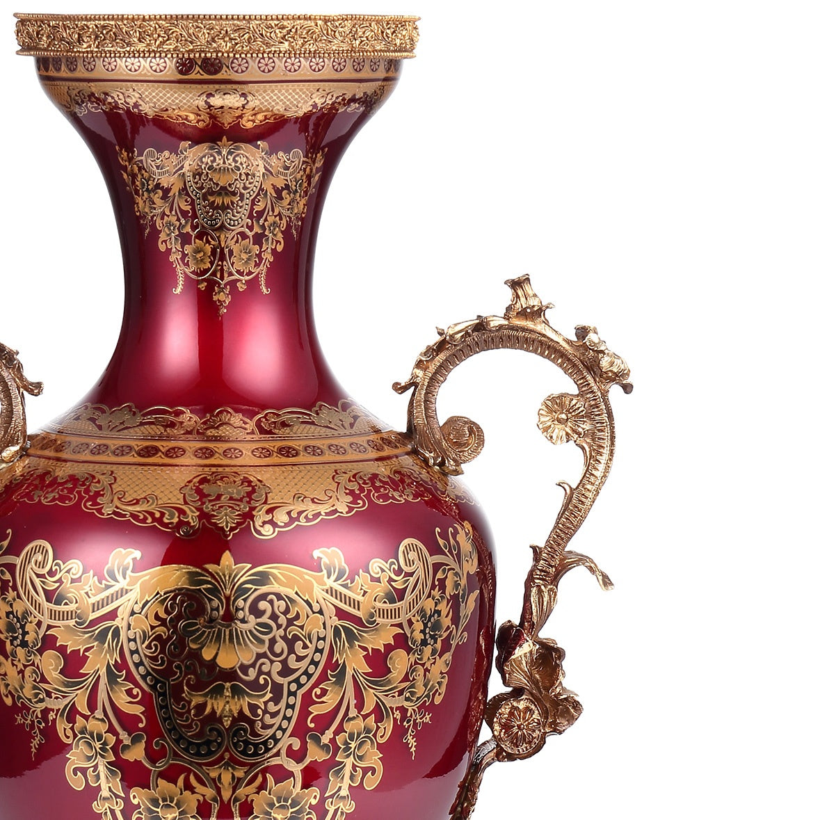 Vase Bronze Ruby Red Gold