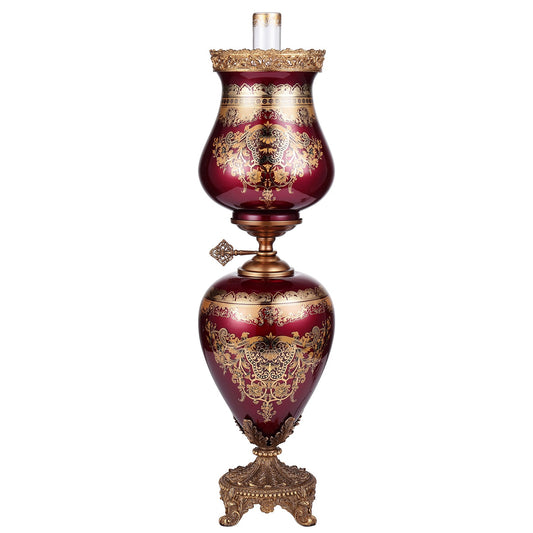 Table Lamp Bronze Ruby Red Gold