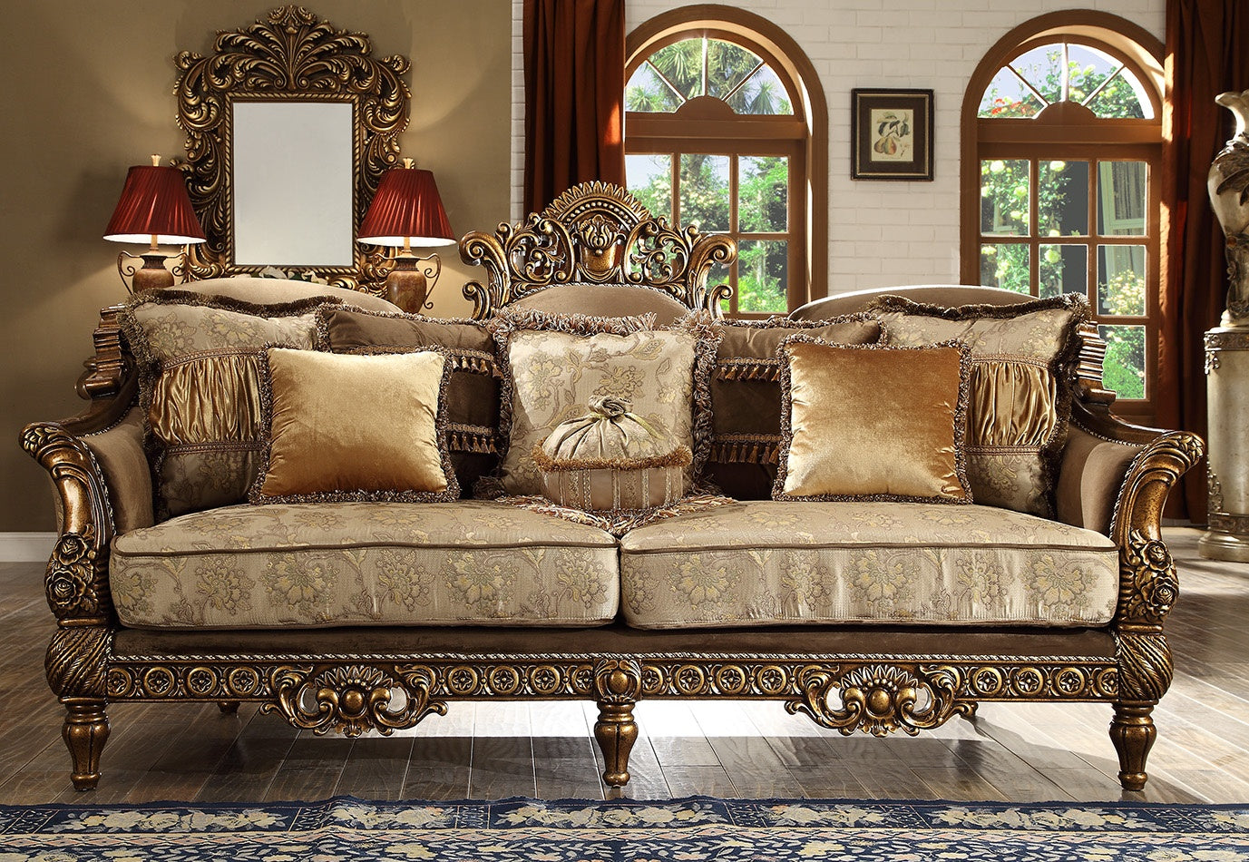 Sofa Metallic Antique Gold