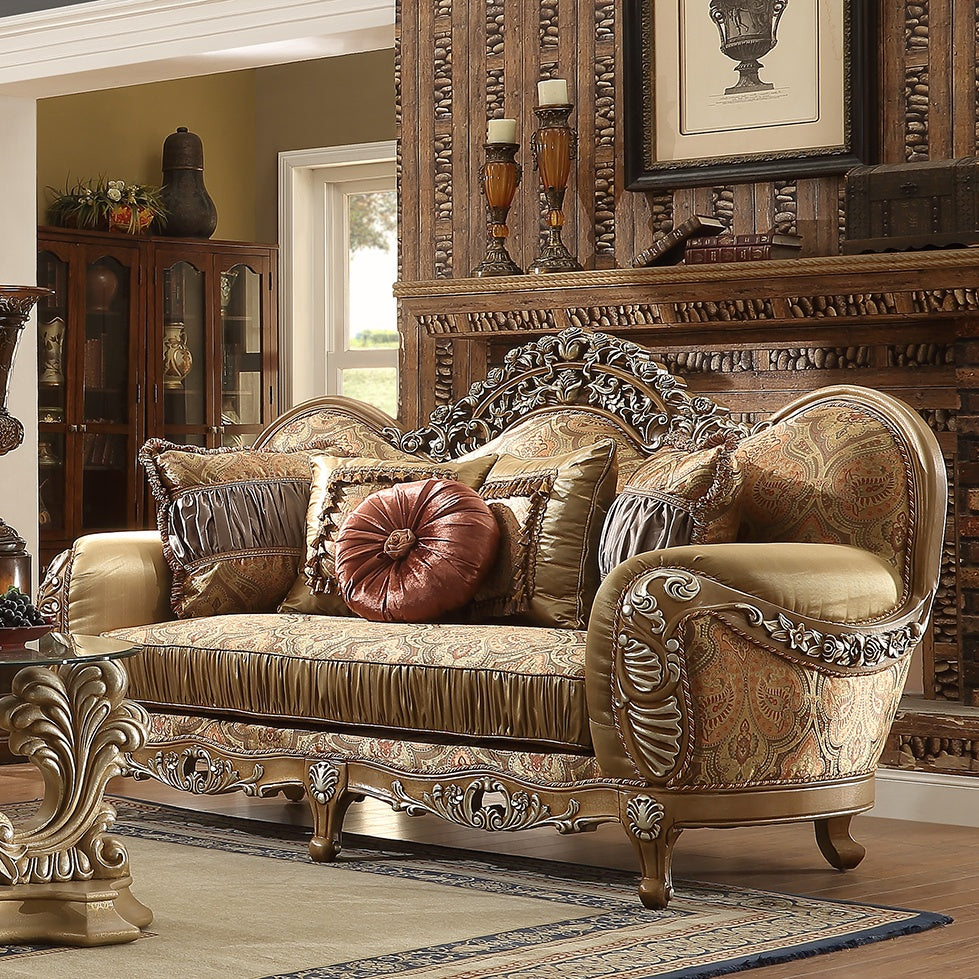 3pc Sofa Set Livingroom Set in Antique Brown