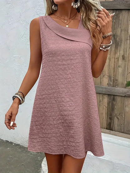 Loose Mini Tank Dress, Sleeveless Casual Dress For Summer & Spring, Women's Clothing