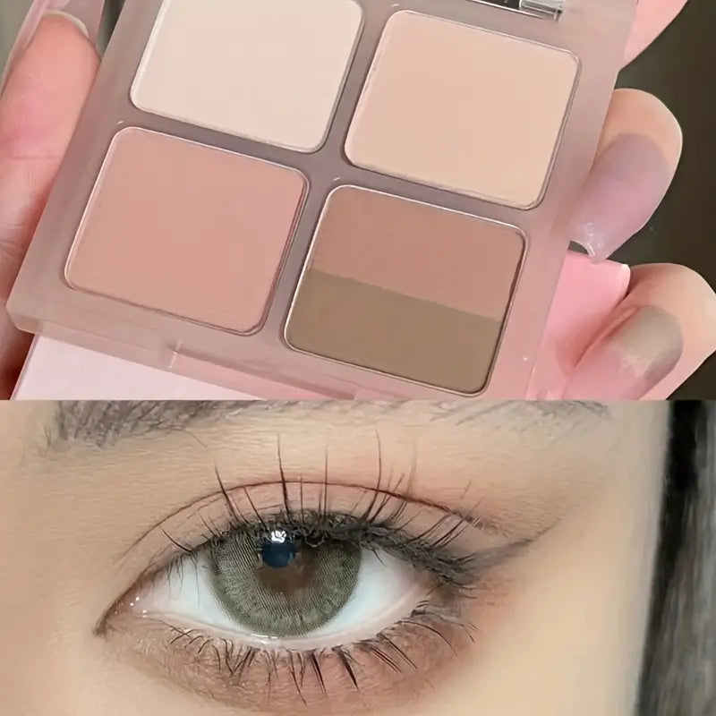 5-Color Matte Eyeshadow Palette: Brown, Nude & Pink Tones, Perfect for Daily Wear - High-Quality, Lead-Free & Low Saturation