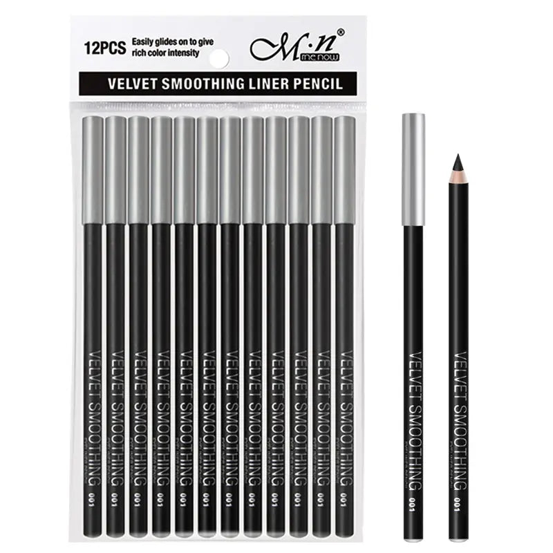 Waterproof Black Eyeliner and Eyebrow Pencil for Beginners - Long-Lasting and Smudge-Proof