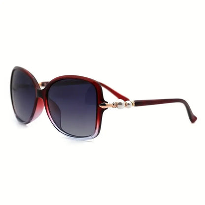 Stylish Retro Sunglasses with Pearl Decor and UV Protection for Women