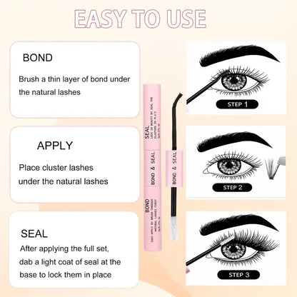 Waterproof & Long-Lasting Eyelash Extension Glue - At-Home DIY Lash Bond, All Skin Types, Sulfate-Free, 48-72 Hour Hold, with Curling Effect