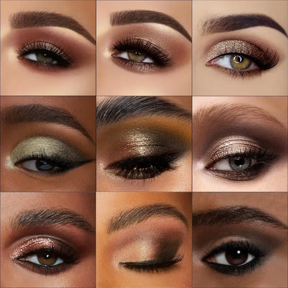 Edgy Goth Glam : Palette de fards à paupières 12 couleurs sans sulfate avec des tons noirs, marron et neutres fumés - De délicieux choix mats et chatoyants pour des looks inoubliables 