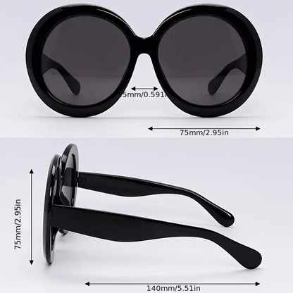 Oversized Round Sunglasses For Women Men Retro Gradient Fashion Anti Glare Sun Shades Props For Beach Party Club