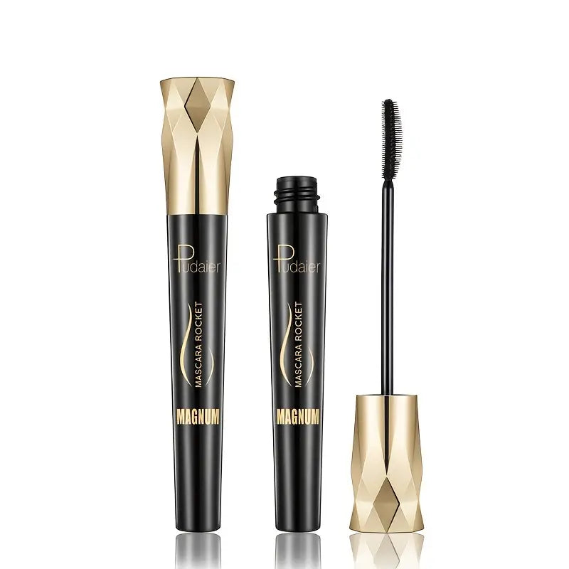 Mascara allongeant Pudaier 4D – imperméable, résistant aux taches et épaississant – greffé avec une brosse épaisse bouclée pour des cils volumisés et durables 