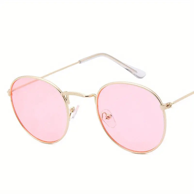 Round Metal Fashion Sunglasses For Women Men Brand Designer Mirror Lens Glasses For Driving Travel