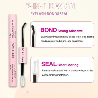 Waterproof & Long-Lasting Eyelash Extension Glue - At-Home DIY Lash Bond, All Skin Types, Sulfate-Free, 48-72 Hour Hold, with Curling Effect