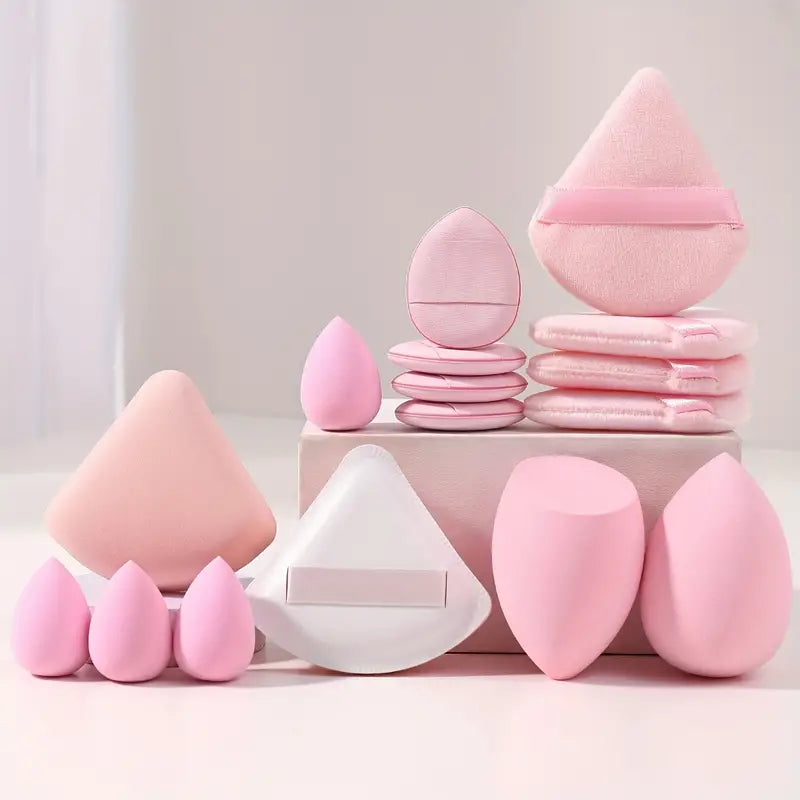 16pcs Makeup Sponge And Make Powder Puffs Set, Cotton Candy Makeup Blender For Face Makeup,Suitable For Cream & Powder Concealer, Loose Powder Makeup Applicator Face Makeup Beauty Tool