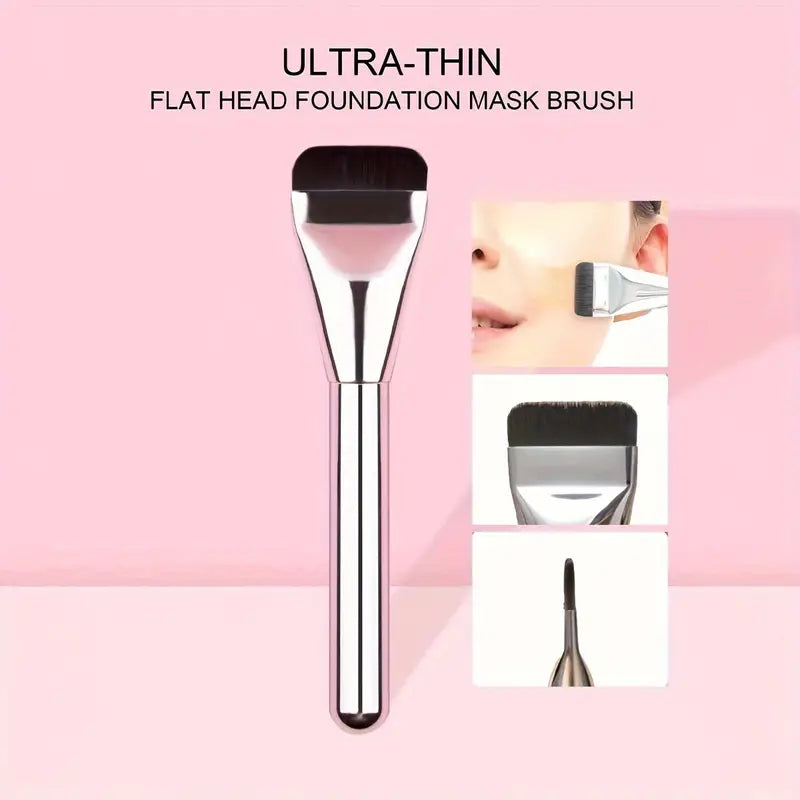 1pc New Ultra Thin Blade Shaped Flat Head Foundation Brush, Cosmetic Tool For Makeup Artists, Does Not Eat Powder