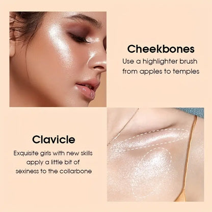 Long-Lasting, Compact Silver Highlighter Cream: Waterproof, Sweat-Resistant with Stylish Glitter Effect for Ultimate Face Contouring and Brightening