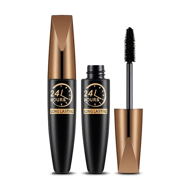 Mascara imperméable à l'eau de mascara de cils de fibre de soie 8D pour l'extension de cils noir épais cils bigoudi cosmétique 1 pièces, cadeaux de la Saint-Valentin pour les femmes