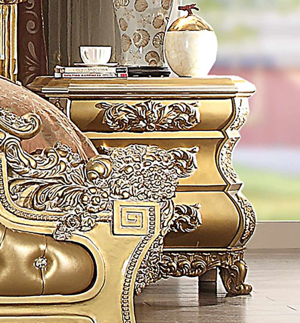 Nightstand in Metallic Bright Gold