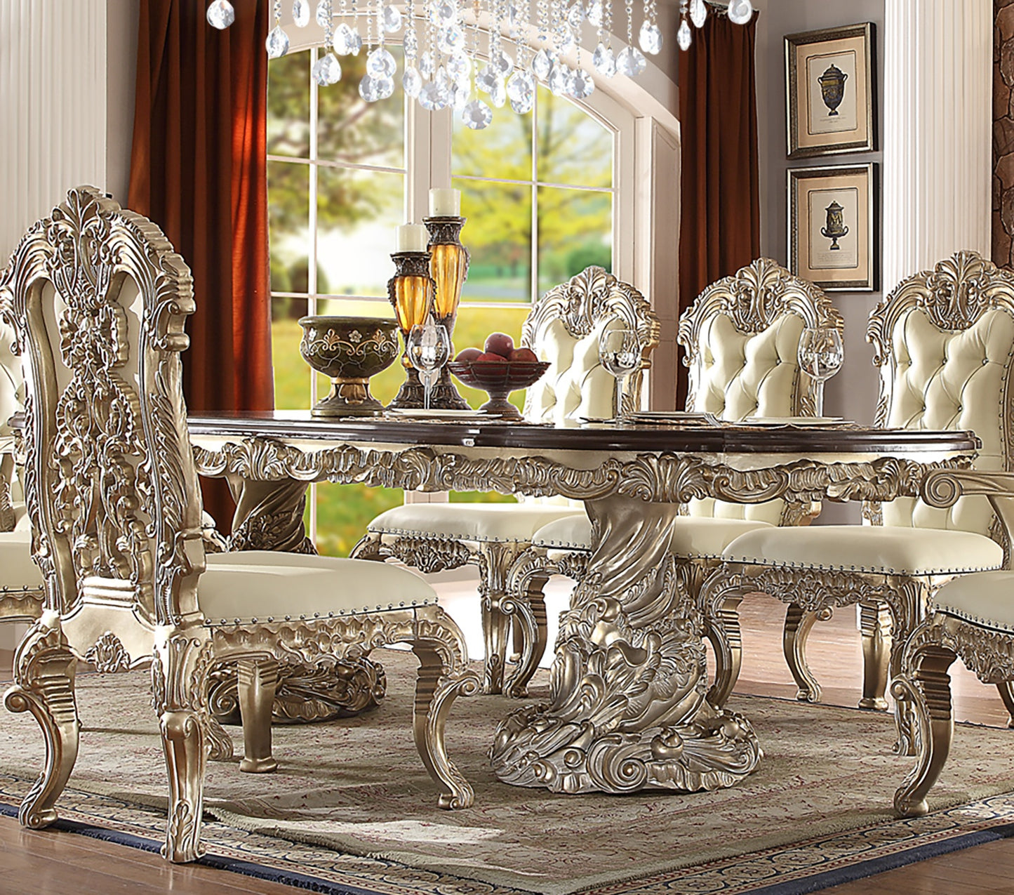 Rectangle Dining Table in Metallic Silver