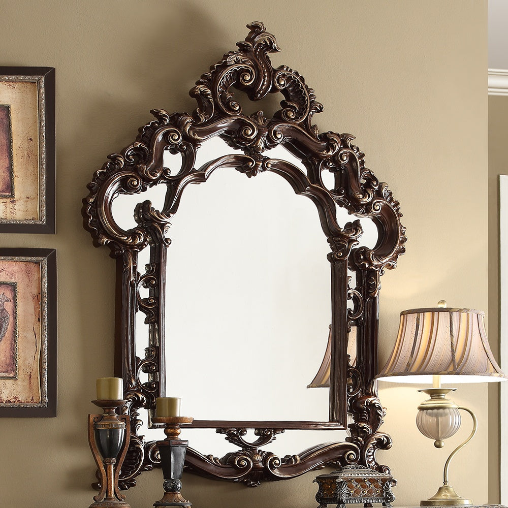 Bedroom Mirror Metallic Brown and Silver