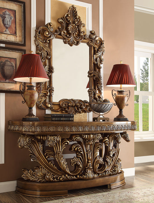 Console Table Met Ant Gold & Perfect Brown