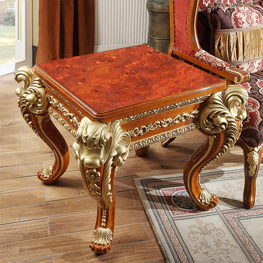 End Table in Cherry and Metallic Gold