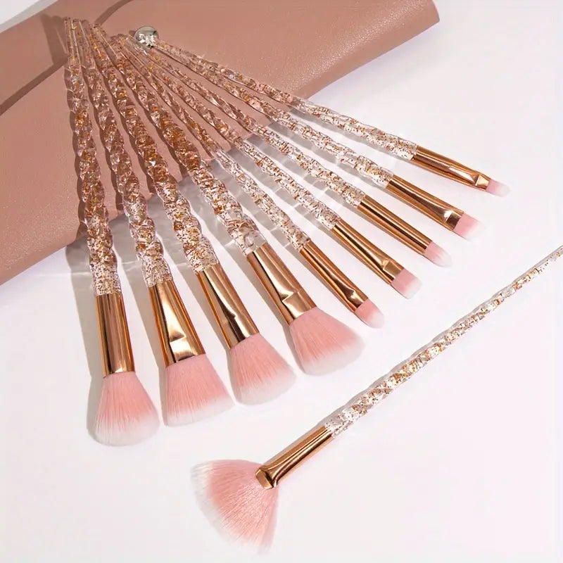 10pcs Unicorn Makeup Brushes Sets With Bag Foundation Powder Cosmetic Blush Eyeshadow Women Beauty Glitter Make Up Brush Tools