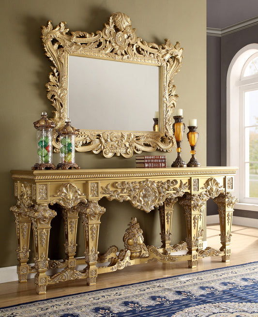 Console Table Metallic Gold