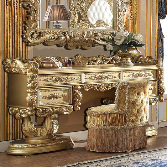 Vanity Dresser Set in Metallic Gold