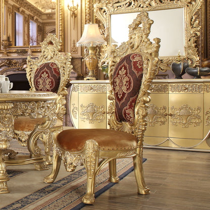 5pc Dining Table Set in Metallic Bright Gold