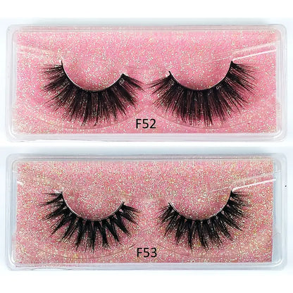 50 pairs Fluffy 3D Mink Lashes - Natural Look False Eyelashes for a Thick and Voluminous Look - Perfect Valentine's Day or Birthday Gift for Her