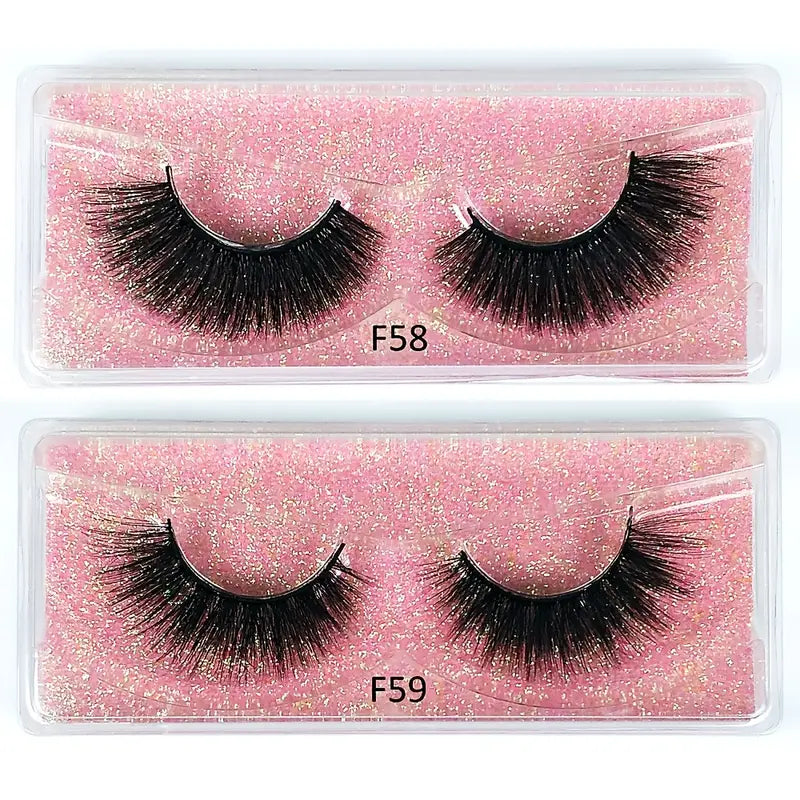 50 pairs Fluffy 3D Mink Lashes - Natural Look False Eyelashes for a Thick and Voluminous Look - Perfect Valentine's Day or Birthday Gift for Her